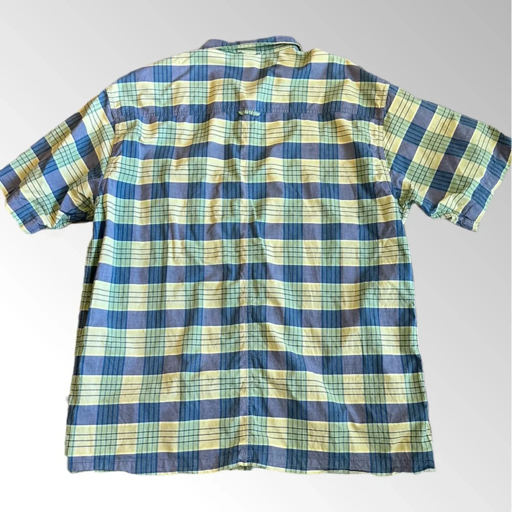 The North Face Shirt Men’s XL‎ Blue Yellow Plaid Short Sleeve Button Down